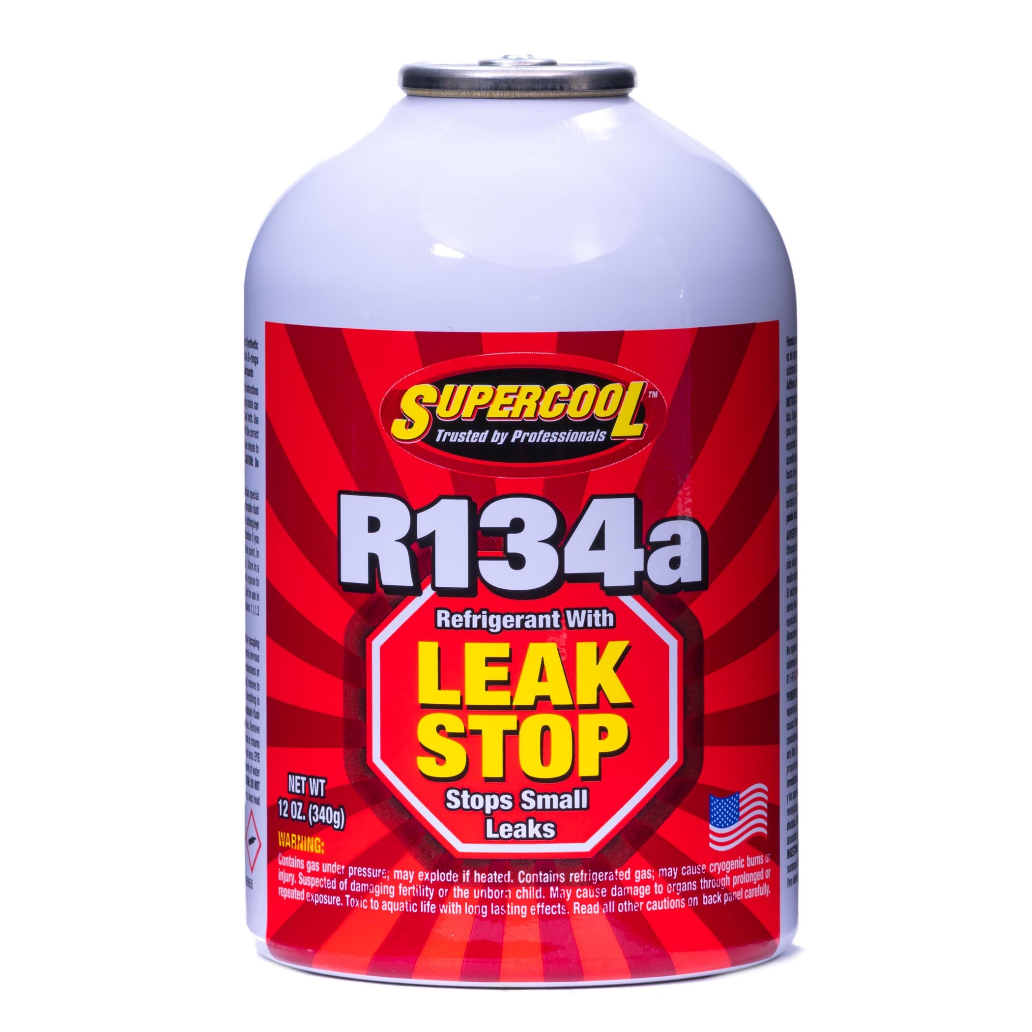 R134a Carga Rápida com Lubrificante + U / V Dye & Leak Stop 14oz - TSI  Supercool