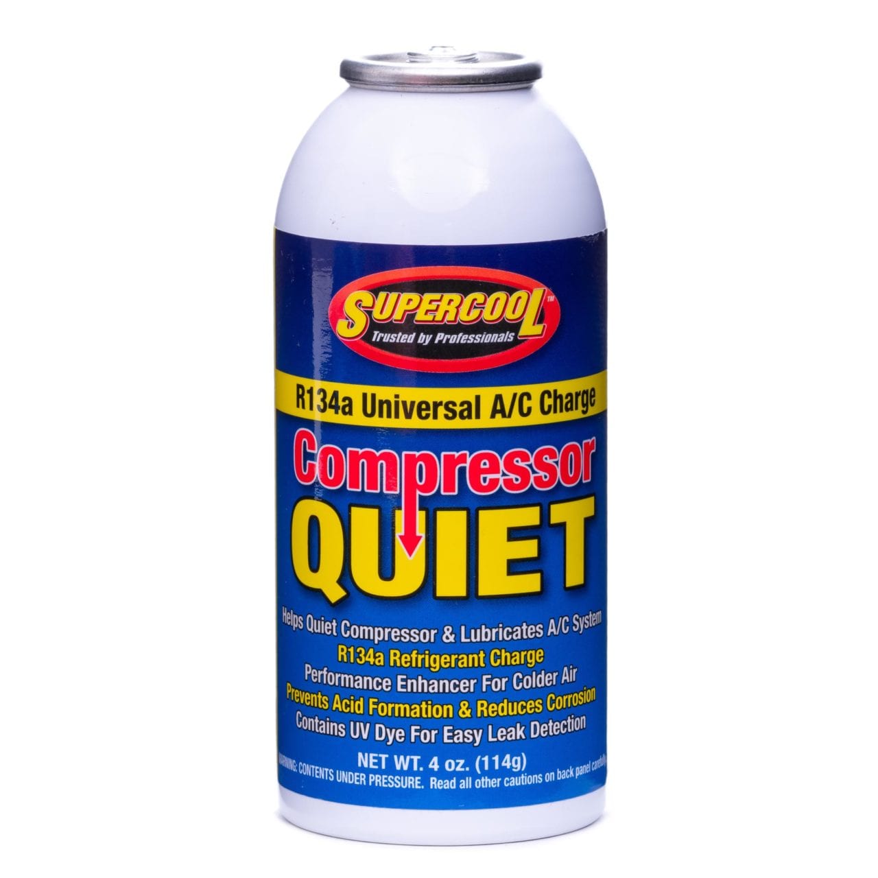R134a Quiet Charge with UV Dye 4oz Aerosol TSI Supercool