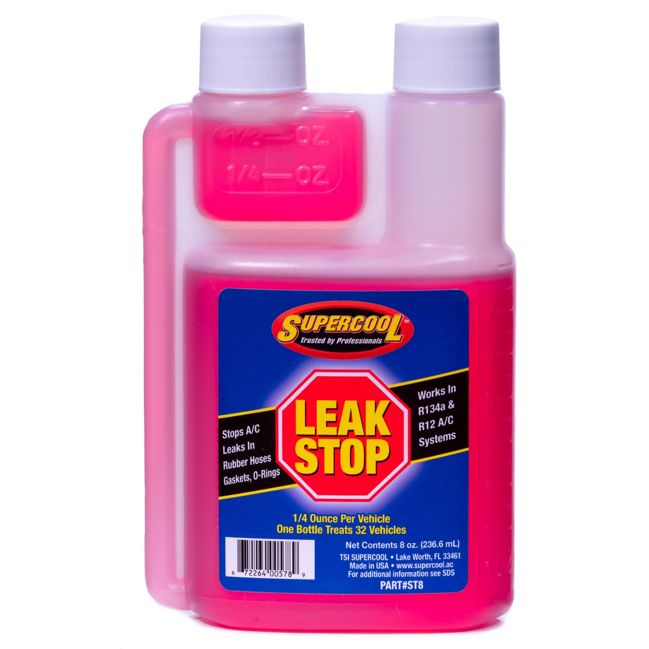 R134a Seal Leak Stop with RED Leak Detection Dye 3oz - TSI Supercool