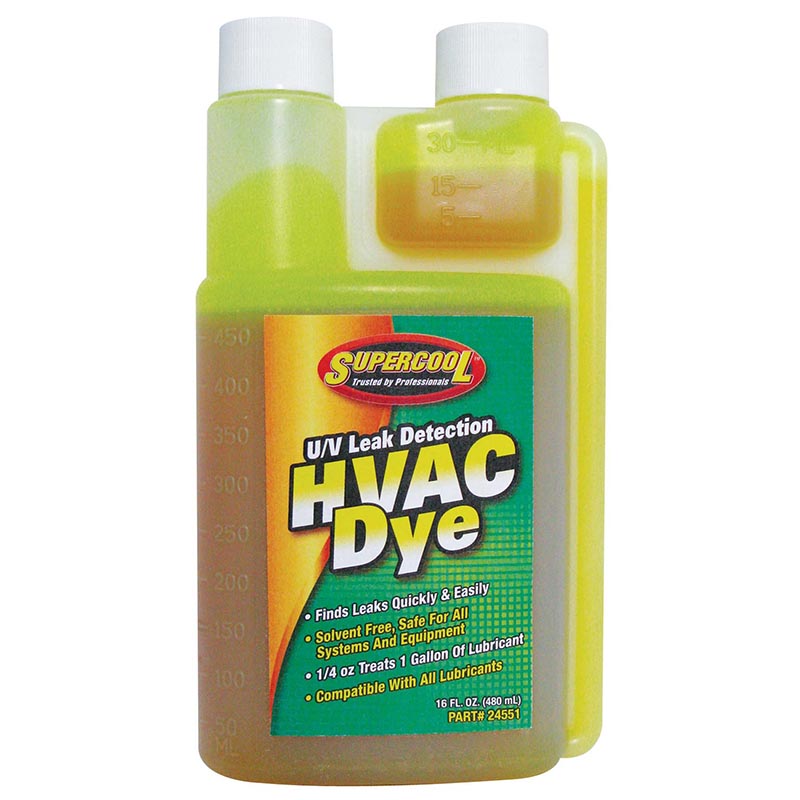 HVAC UV صبغ مركّز 16 أوقية زجاجة قياس ذاتي