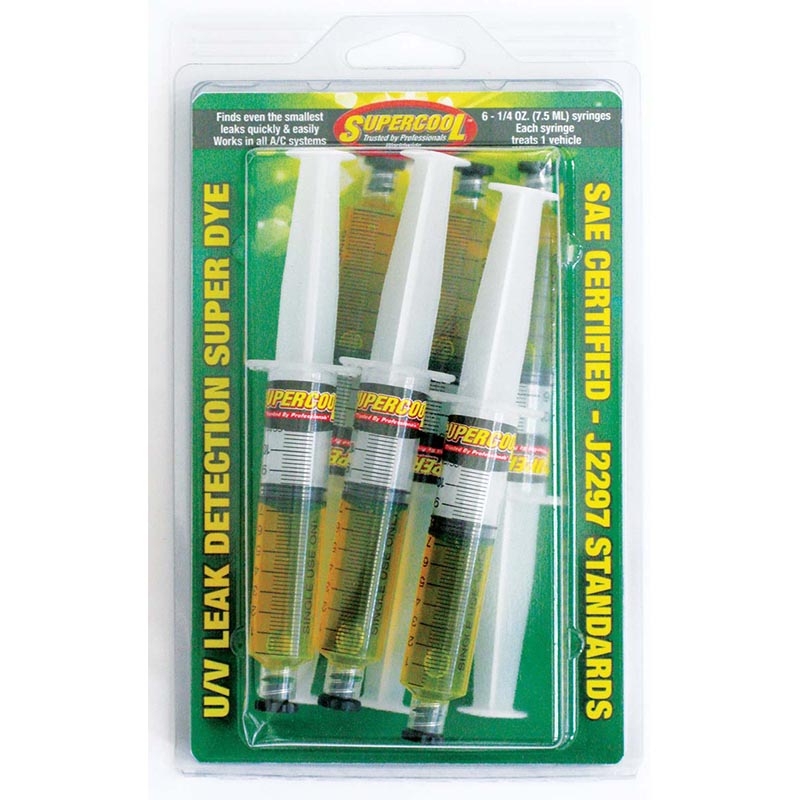 SAE Certified UV Dye Yellow 1/4oz Spritze 6er-Pack + Installationsschlauch in Clamshell