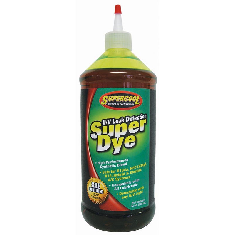 SAE Certified UV Dye Yellow 32 oz Squeeze Tip - trata 128 veículos