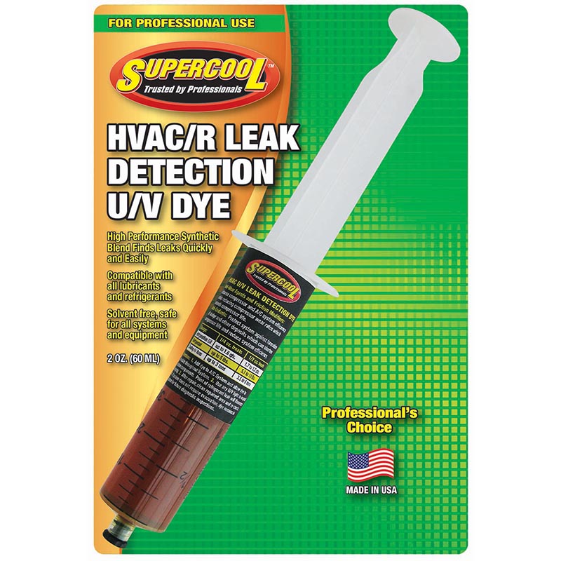 Concentrado de corante HVAC UV em seringa de 2 onças em concha