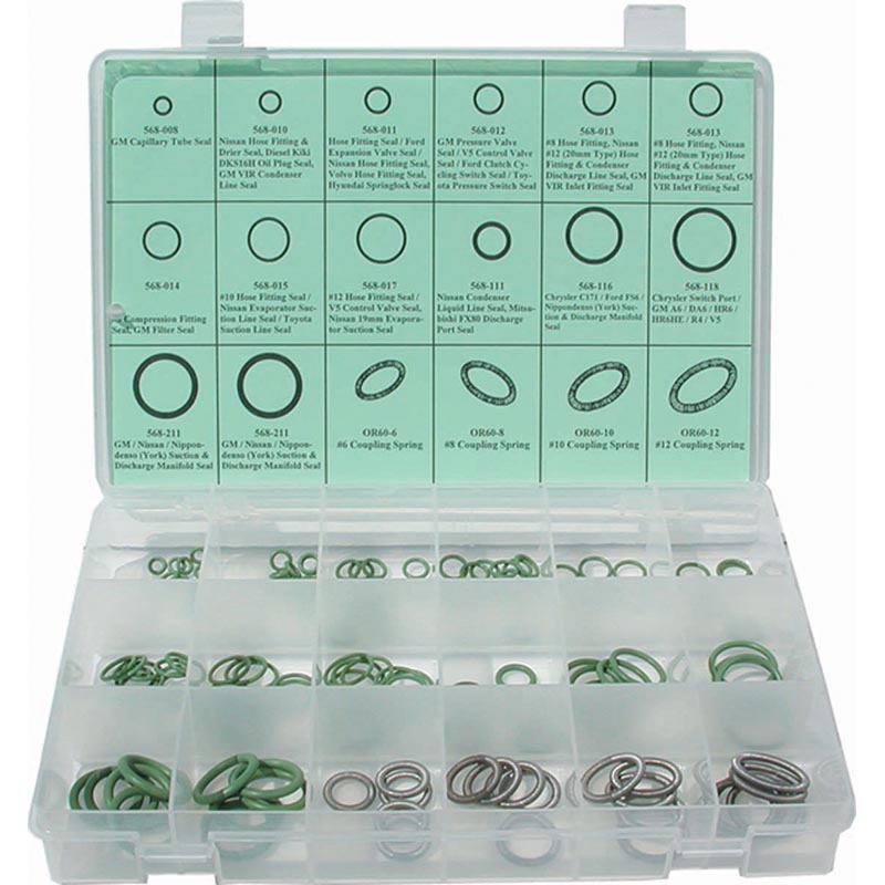 Green HNBR O-ring & Ford Spring 120 pc Assortment (Refillable)