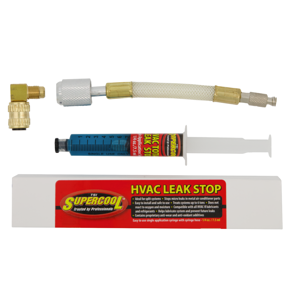 HVAC/R Leak Stop Syringe 1/4 oz. + Installation Hose & R410a 