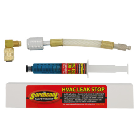 HVAC/R Leak Stop Syringe 1/4 oz. + Installation Hose & R410a adapter