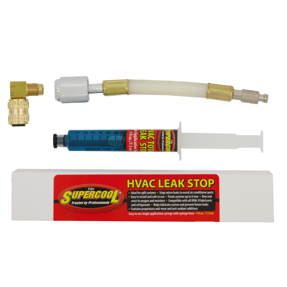 HVAC/R Leak Stop Syringe 1/4 oz. + Installation Hose & R410a adapter